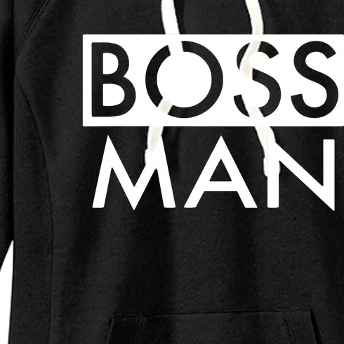 Boss Man Matching Family Couple Portrait Husband Dad Women's Fleece Hoodie