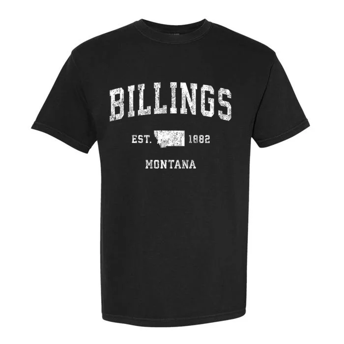 Billings Montana Mt Vintage Athletic Sports Garment-Dyed Heavyweight T-Shirt