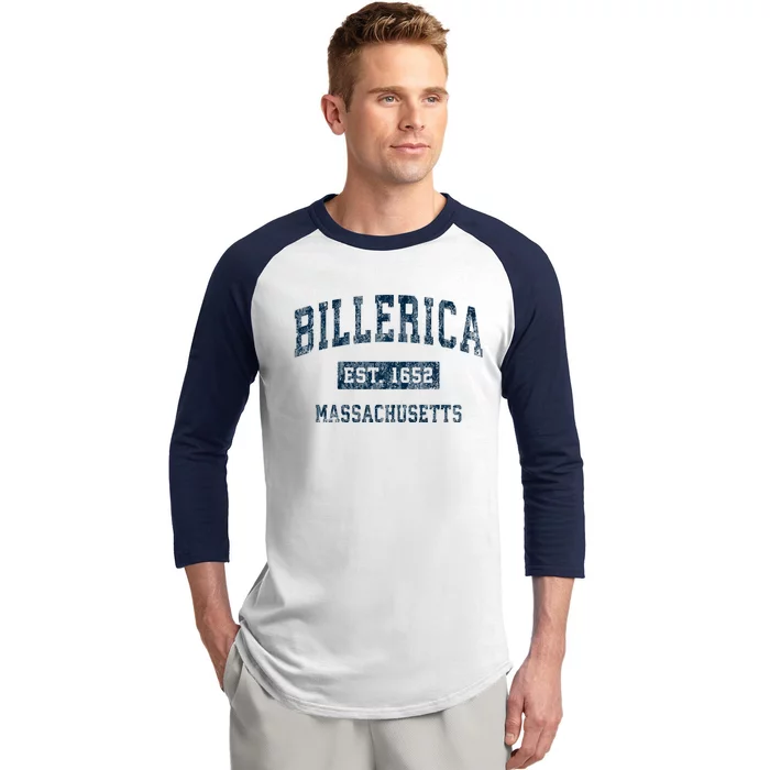 Billerica Massachusetts Ma Vintage Sports Design Baseball Sleeve Shirt