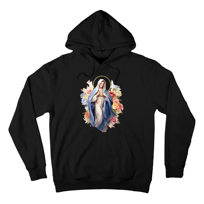 Blessed Mother Mary Mother Of Jesus Roses Our Lady Catholic Hoodie