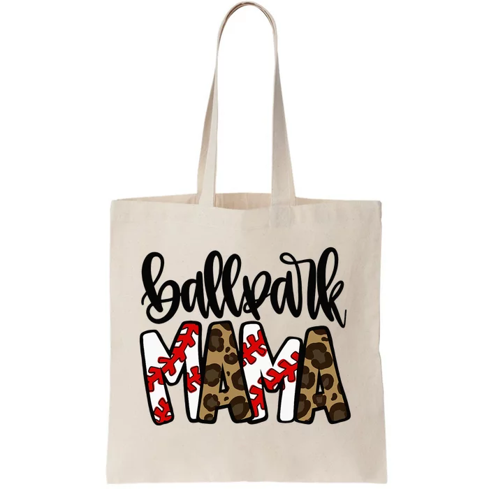 BallPark Mom Mama Baseball Softball Mother's Day Tote Bag