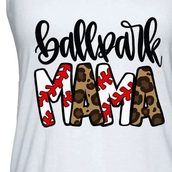 BallPark Mom Mama Baseball Softball Mother's Day Ladies Essential Flowy Tank