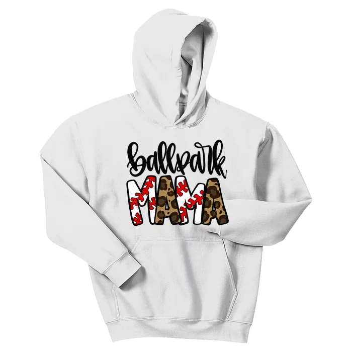 BallPark Mom Mama Baseball Softball Mother's Day Kids Hoodie