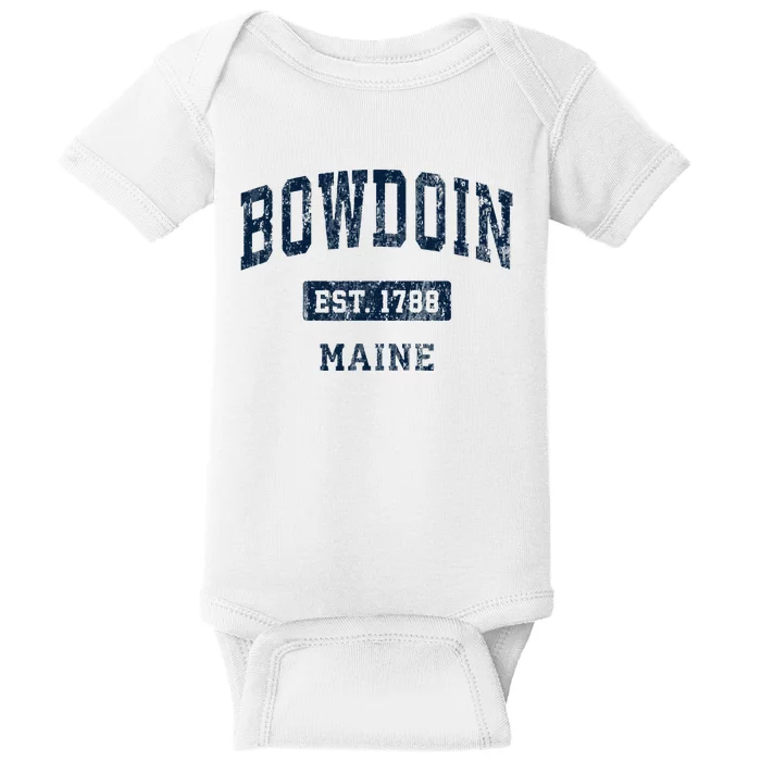 Bowdoin Maine Me Vintage Sports Established Baby Bodysuit