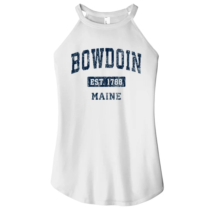 Bowdoin Maine Me Vintage Sports Established Women’s Perfect Tri Rocker Tank