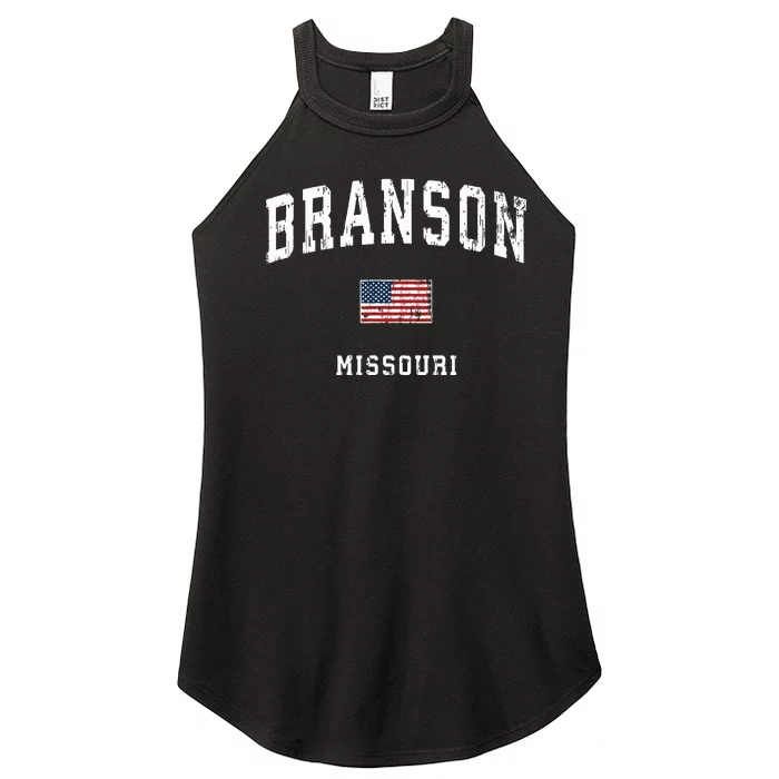 Branson Missouri Mo Vintage American Flag Sports Design Women’s Perfect Tri Rocker Tank