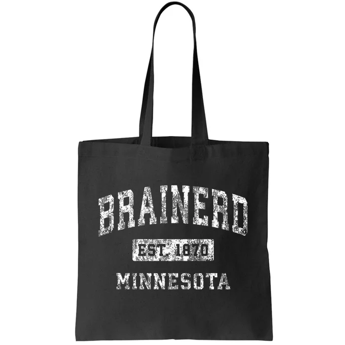 Brainerd Minnesota Mn Vintage Established Sports Tote Bag