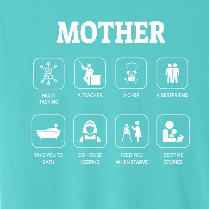 Busy Mother Mom's Duties Multi Tasking Teacher Chef Friend Gift ChromaSoft Performance T-Shirt