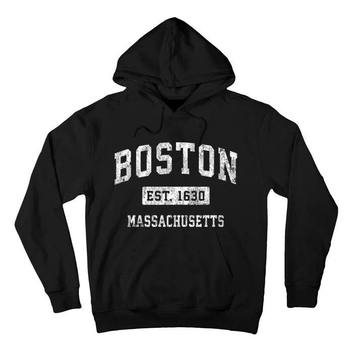 Boston Massachusetts MA Vintage Established Sports Design Hoodie