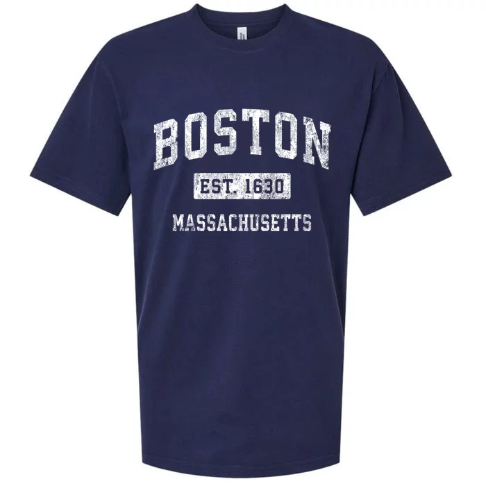 Boston Massachusetts MA Vintage Established Sports Design Sueded Cloud Jersey T-Shirt