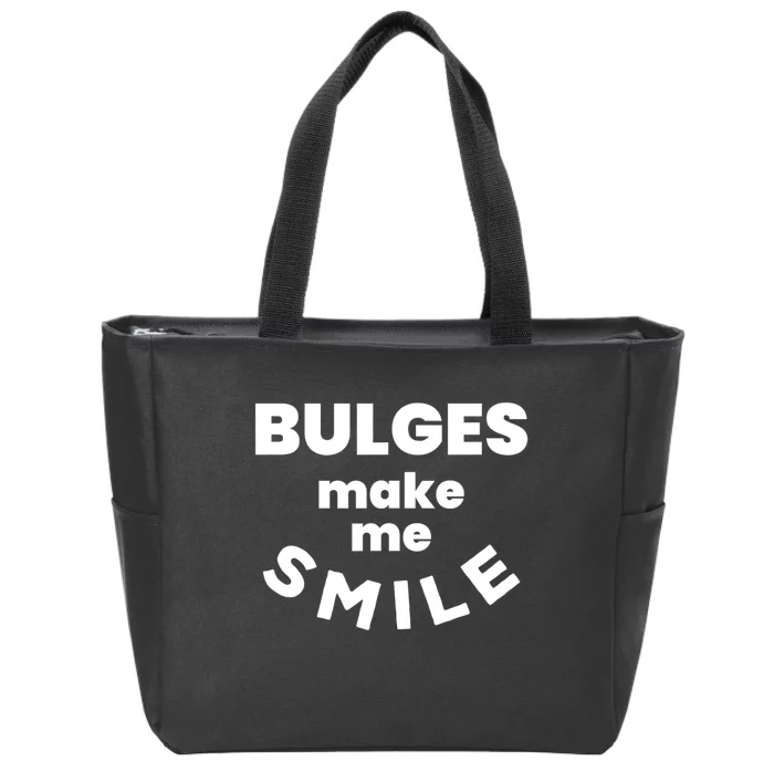 Bulges Make Me Smile Funny Adult Saying Zip Tote Bag