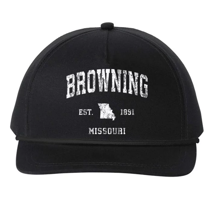 Browning Missouri MO Vintage Athletic Sports Snapback Five-Panel Rope Hat