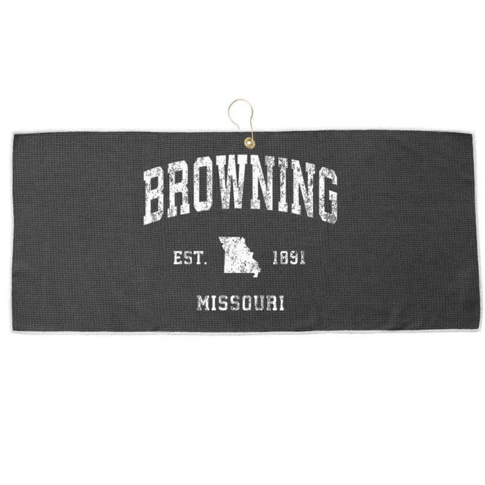 Browning Missouri MO Vintage Athletic Sports Large Microfiber Waffle Golf Towel