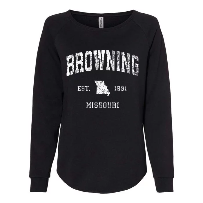 Browning Missouri MO Vintage Athletic Sports Womens California Wash Sweatshirt