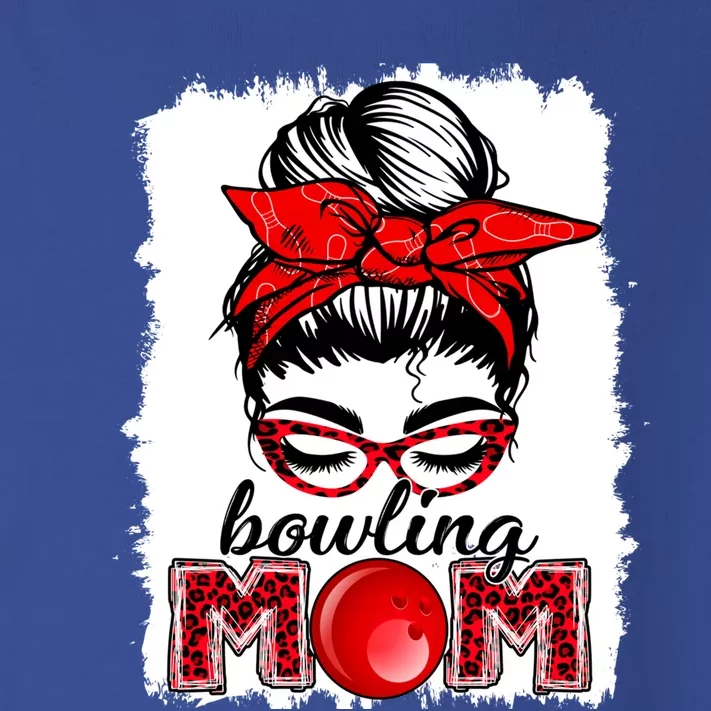 Bowling Mom Messy Bun Leopard Funny Mother's Day Meaningful Gift Toddler Long Sleeve Shirt