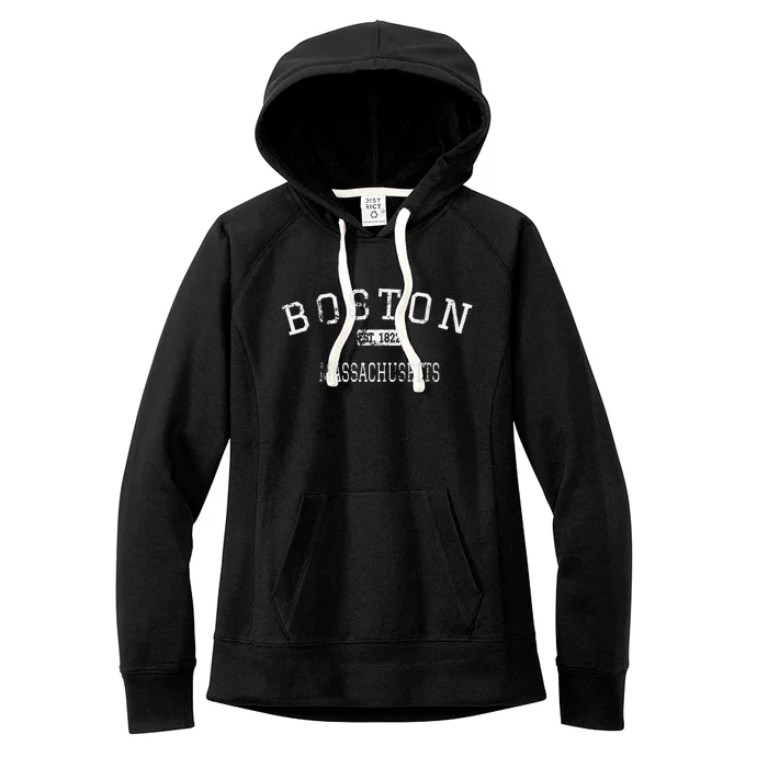 Boston Massachusetts Ma Vintage Women's Fleece Hoodie