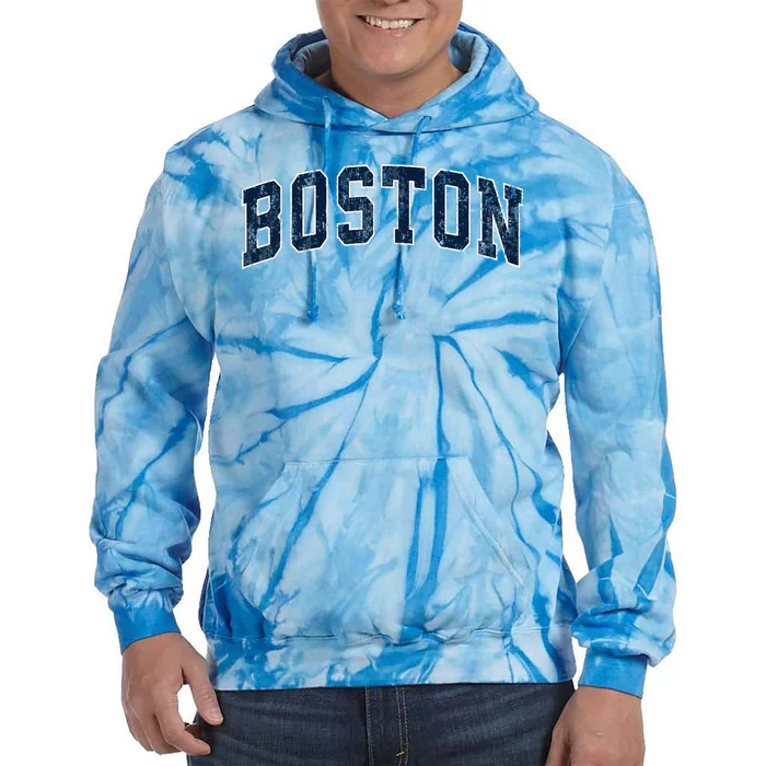 Boston Massachusetts Ma Vintage Athletic Sports Design Tie Dye Hoodie