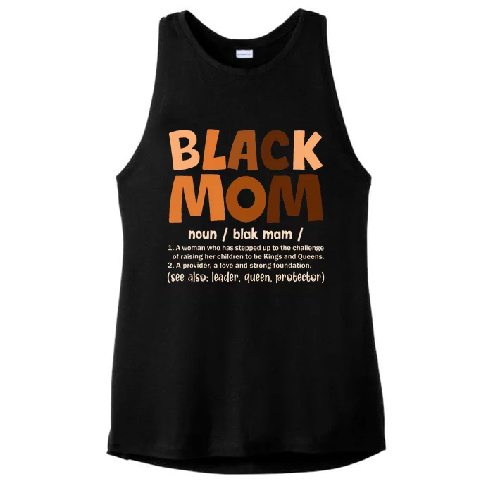 Black Mom Melanin Definition African American Ladies Tri-Blend Wicking Tank