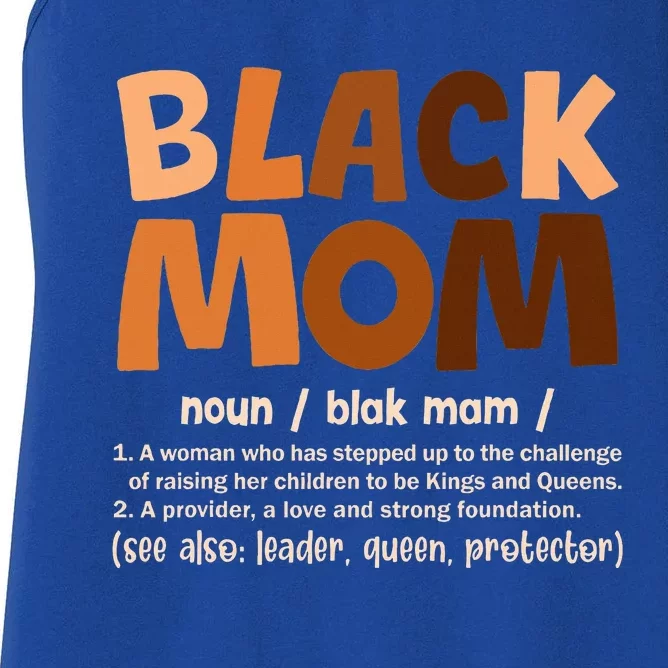 Black Mom Melanin Definition African American Women's Racerback Tank