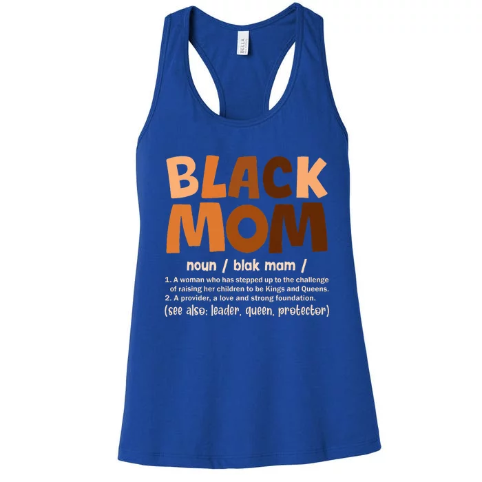 Black Mom Melanin Definition African American Women's Racerback Tank