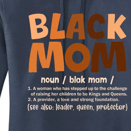 Black Mom Melanin Definition African American Women's Pullover Hoodie