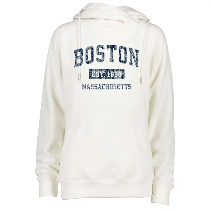 Boston Massachusetts Ma Vintage Sports Design Womens Funnel Neck Pullover Hood