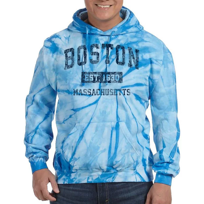 Boston Massachusetts Ma Vintage Sports Design Tie Dye Hoodie