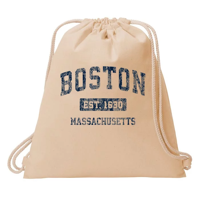 Boston Massachusetts Ma Vintage Sports Design Drawstring Bag