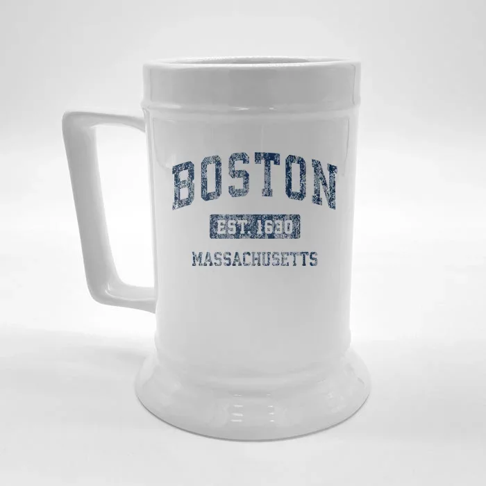 Boston Massachusetts Ma Vintage Sports Design Front & Back Beer Stein