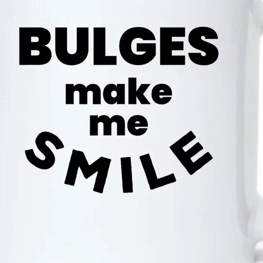 Bulges Make Me Smile Funny Adult Saying Black Color Changing Mug