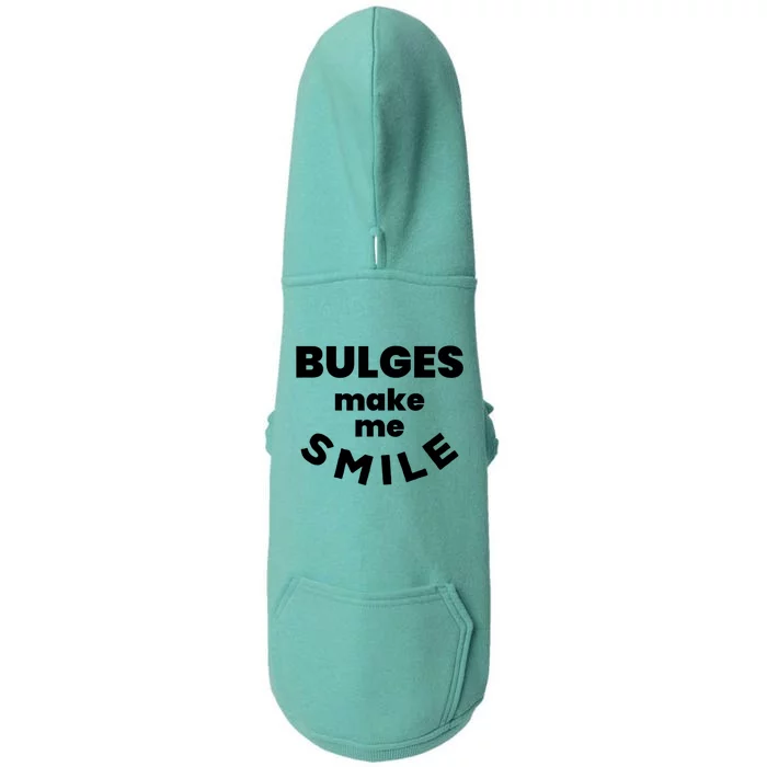 Bulges Make Me Smile Funny Adult Saying Doggie 3-End Fleece Hoodie