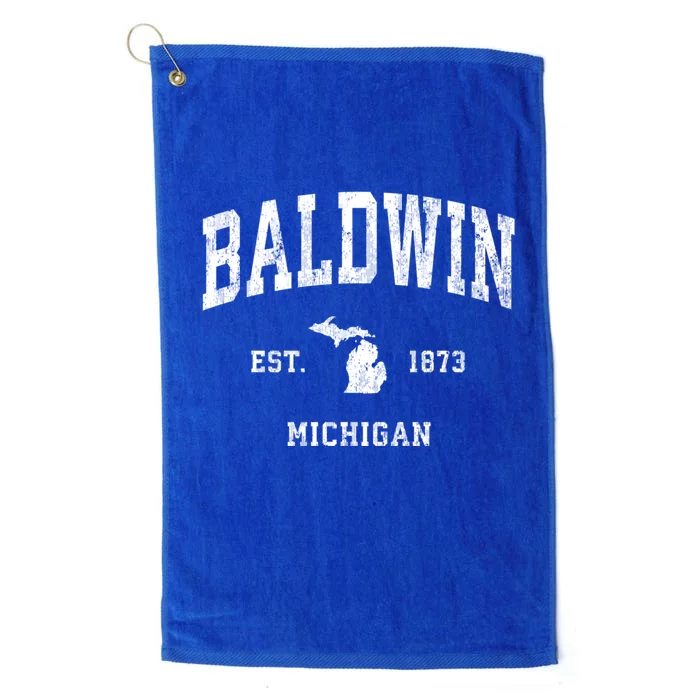 Baldwin Michigan Mi Vintage Athletic Sports Platinum Collection Golf Towel