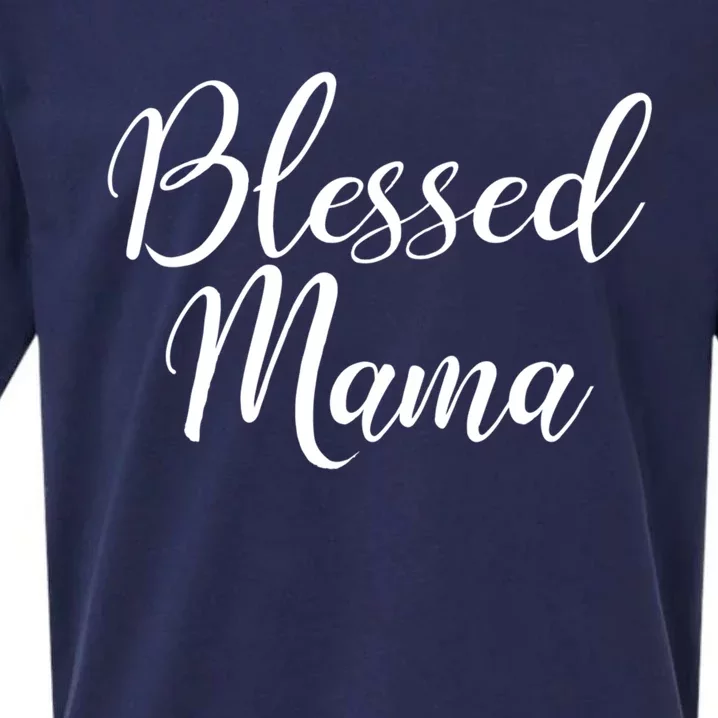 Blessed Mama Mom Mother's Day Gift Sueded Cloud Jersey T-Shirt