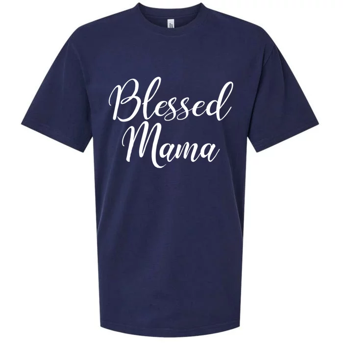 Blessed Mama Mom Mother's Day Gift Sueded Cloud Jersey T-Shirt