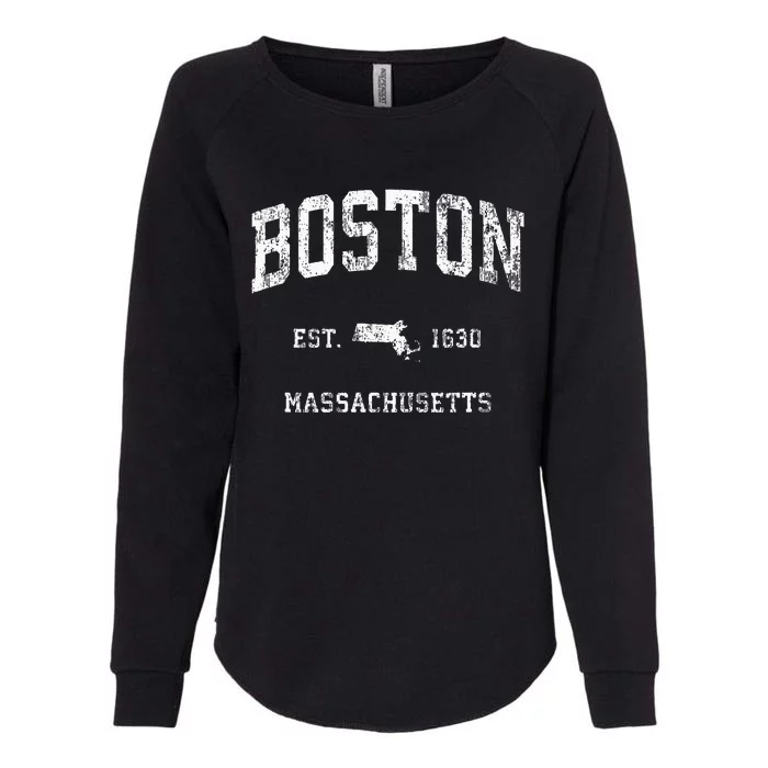 Boston Massachusetts Ma Vintage Athletic Womens California Wash Sweatshirt