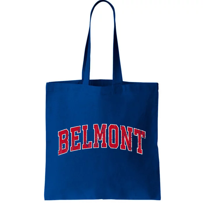 Belmont Massachusetts MA Vintage Sports Design Red Design Tote Bag