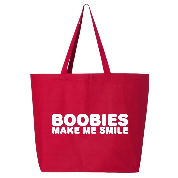 Boobies Make Me Smile Funny Adult Humor 25L Jumbo Tote