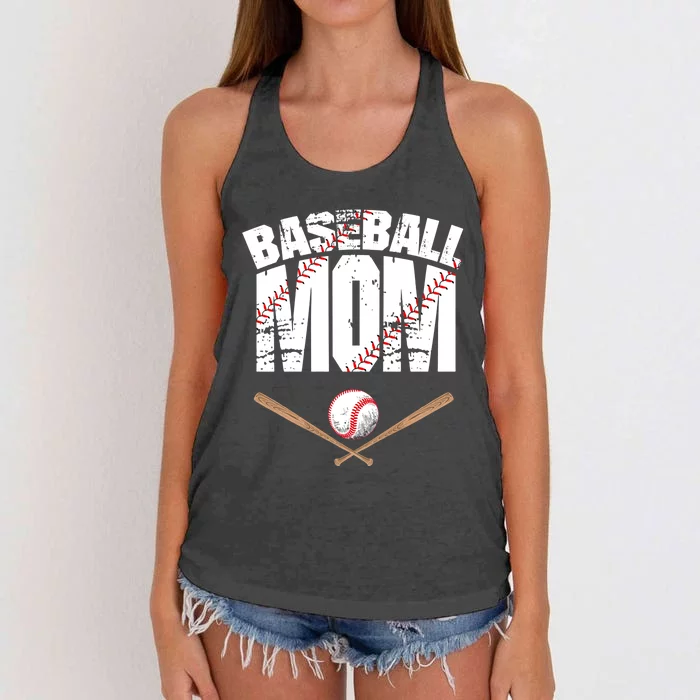 Baseball Mom Mother Day Funny Gift Women's Knotted Racerback Tank