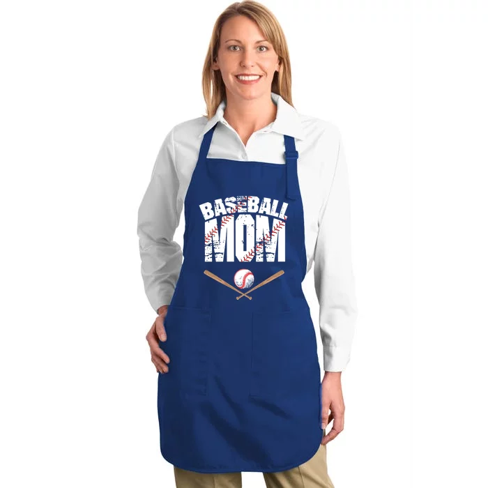 Baseball Mom Mother Day Funny Gift Full-Length Apron With Pocket