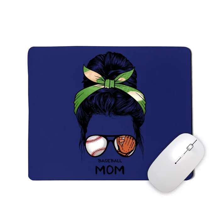 Baseball Mom Messy Bun Mom Life Mother's Day Mousepad