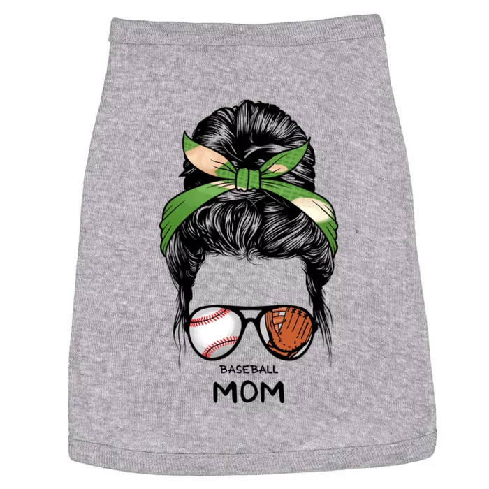 Baseball Mom Messy Bun Mom Life Mother's Day Doggie Tank