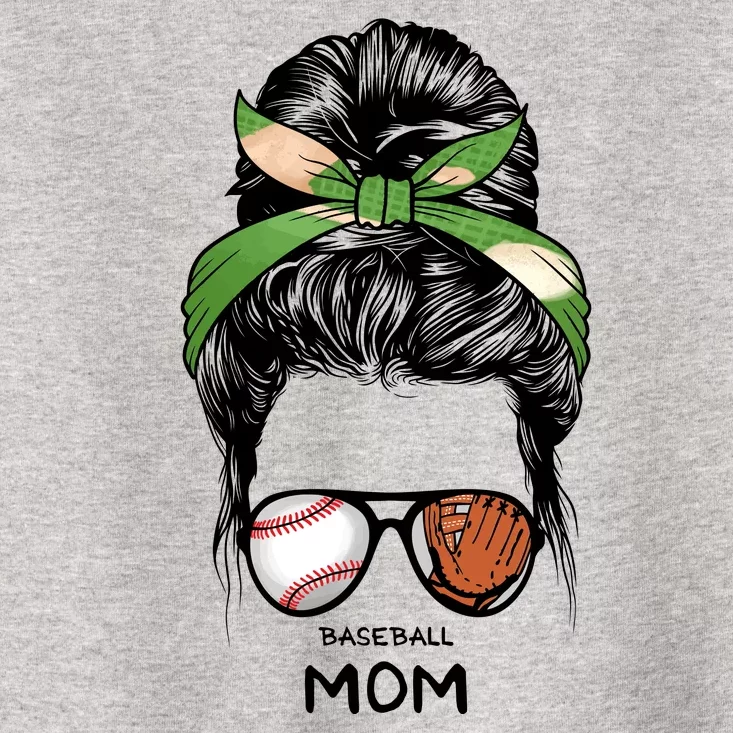 Baseball Mom Messy Bun Mom Life Mother's Day Toddler T-Shirt