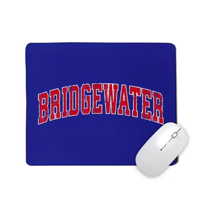 Bridgewater Massachusetts MA Vintage Sports Design Red Desig Mousepad