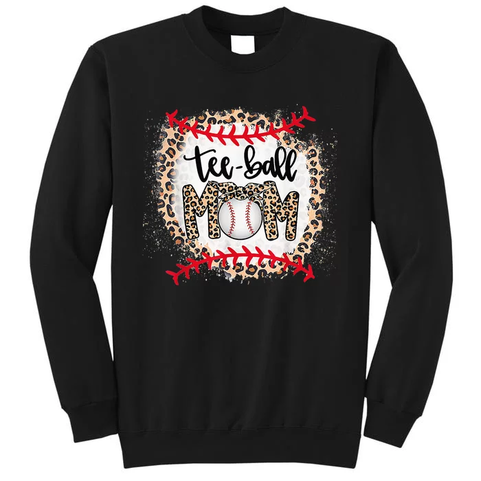 Ball Mom Mother's Day Tee Teeball Mom Leopard Funny Tall Sweatshirt