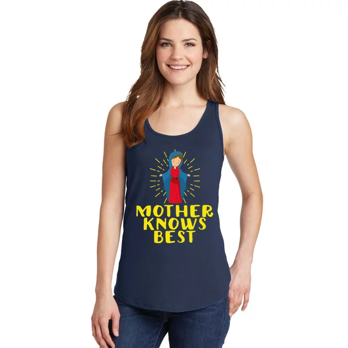 Blessed Mother Mary Knows Best Catholic Mother's Day Ladies Essential Tank