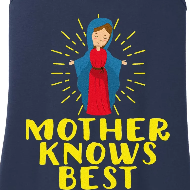 Blessed Mother Mary Knows Best Catholic Mother's Day Ladies Essential Tank