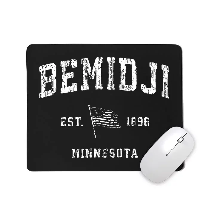 Bemidji Minnesota Mn Vintage Us Flag Sports Mousepad