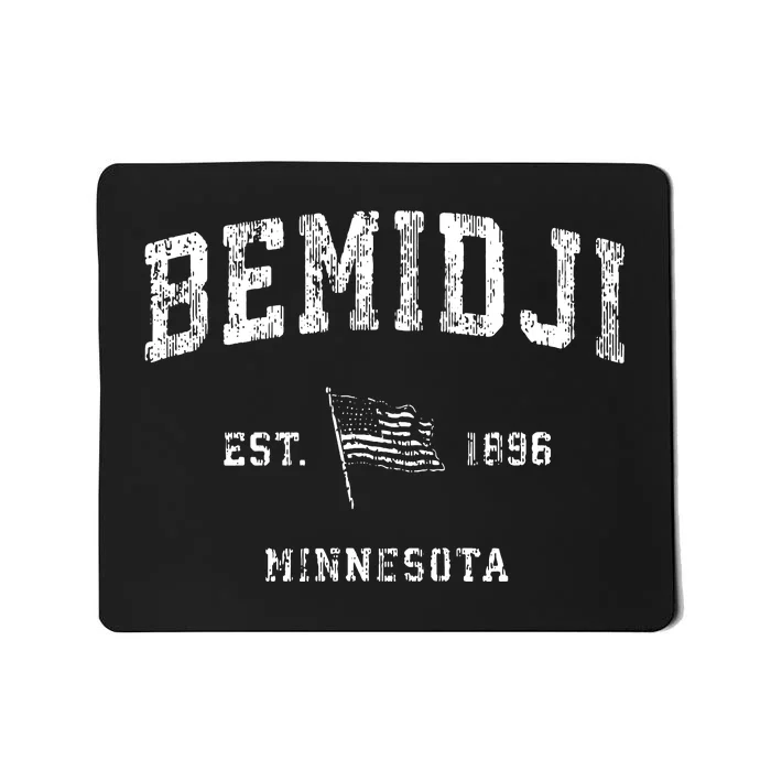 Bemidji Minnesota Mn Vintage Us Flag Sports Mousepad