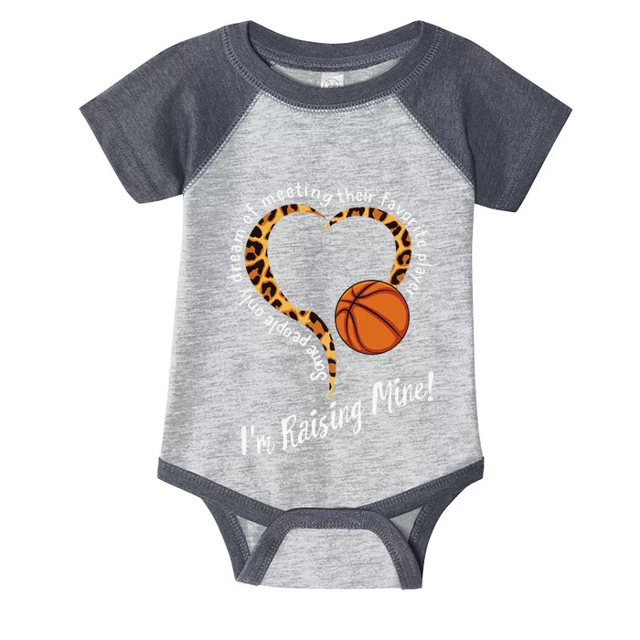 Basketball Mom Mothers day Raising Favorite Player Leopard Infant Baby Jersey Bodysuit