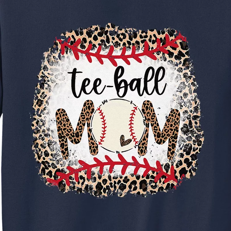 Ball Mom Mother's Day Tee Teeball Mom Leopard FunnyGift Sweatshirt